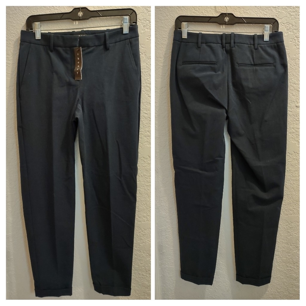 THEORY kanga pants NEW WITH TAGS size 4 color: navy blue / uniform NWT WOMEN'S